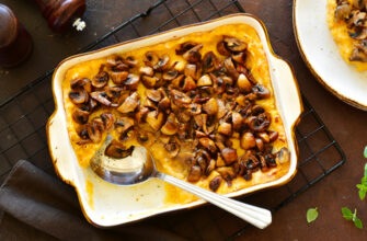 Запеченное картофельное пюре с грибами, пошаговый рецепт с фото