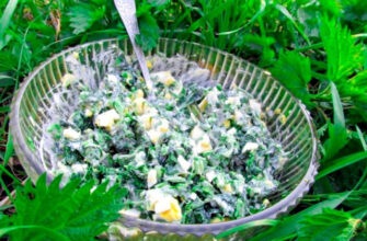 Салат из крапивы с яйцами на скорую руку