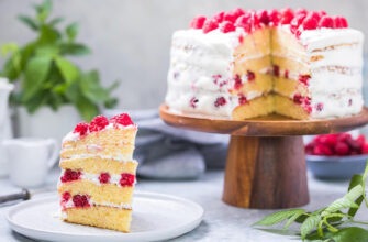 Ягодно-ванильный торт на кефире: простой рецепт с минимумом калорий