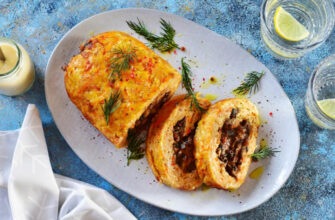 Мясной рулет из куриного фарша с грибами и сыром, пошаговый рецепт с фото на 401 ккал