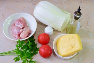 Салат из китайской капусты с курицей