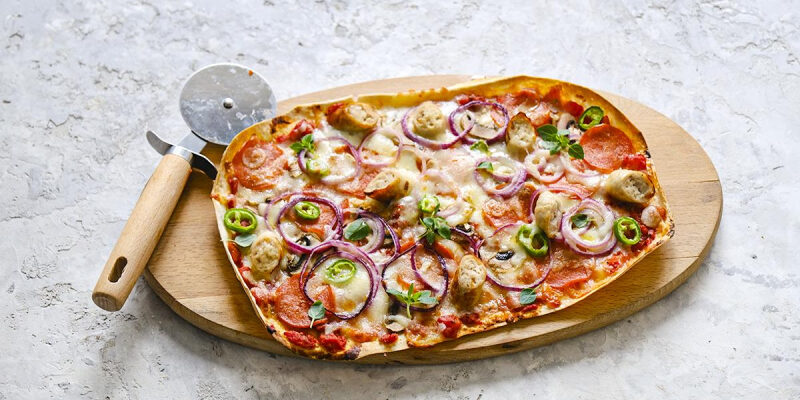 Пицца на лаваше в духовке, пошаговый рецепт с фото