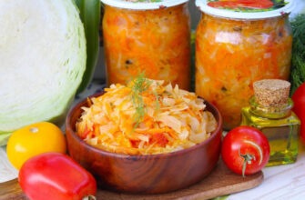 Щи на зиму в банках с капустой и помидорами