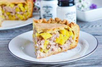 Пирог с картошкой и фаршем в духовке
