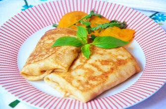 Блины с ветчиной и сыром